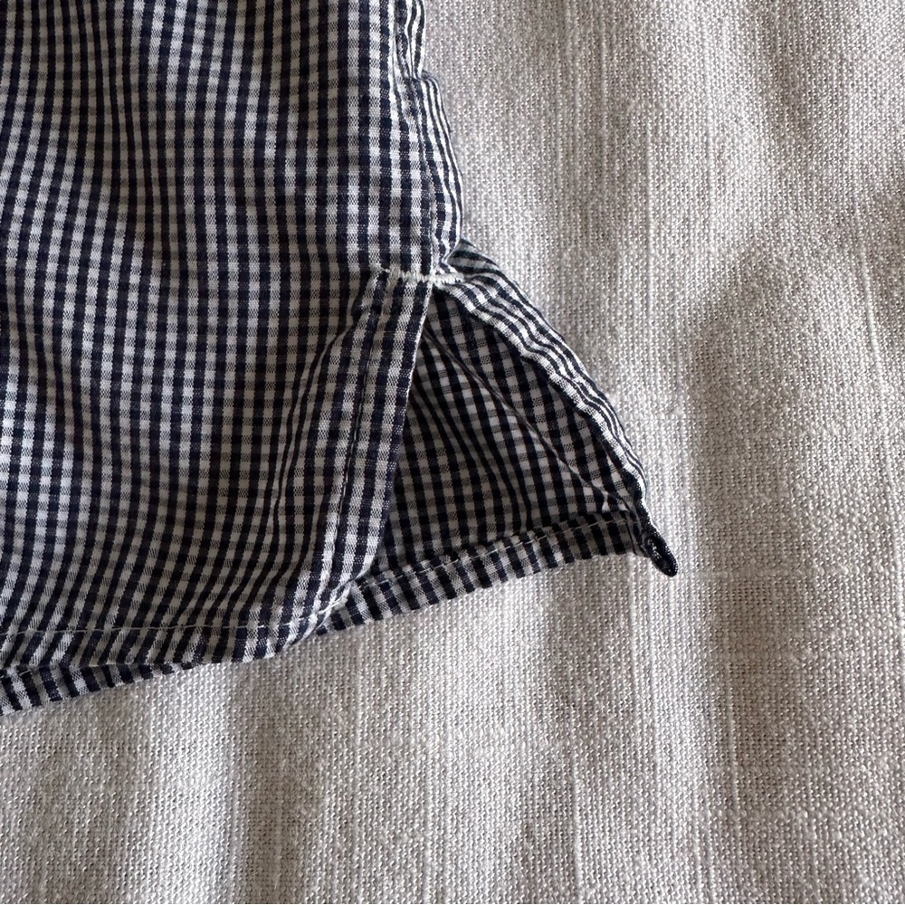 Basic Editions Gingham Plaid Blue Sleeveless Butt… - image 5